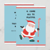 Cartes de fin de année de Noël de hockey sur gazon (Devant / Derrière)