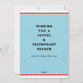 Cartes de fin de année de Noël de hockey sur gazon (Dos)