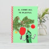 Cartes de fin de année de Noël de Pickleball (Debout devant)