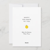 Cartes de fin de année de Noël de Pickleball (Dos)