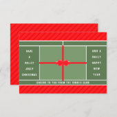 Cartes de fin de année de Noël de tennis (Devant / Derrière)