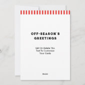 Cartes de fin de année de Noël du baseball (Dos)