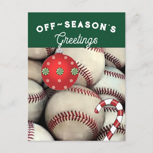 Cartes de fin de année de Noël du baseball (Devant)