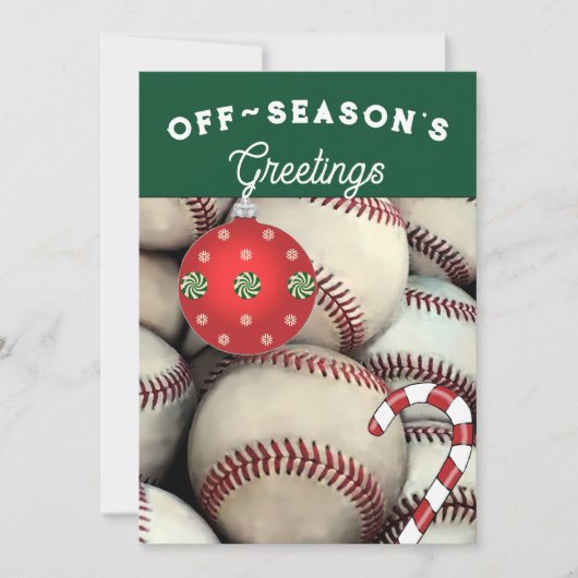 Cartes de fin de année de Noël du baseball (Devant)