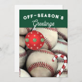 Cartes de fin de année de Noël du baseball (Devant / Derrière)