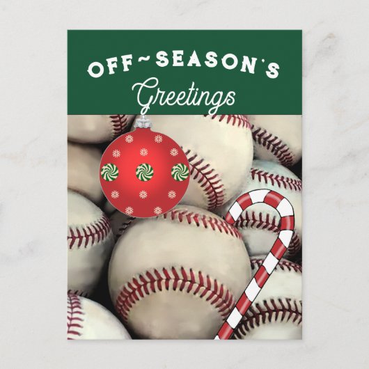 Cartes de fin de année de Noël du baseball (Devant)