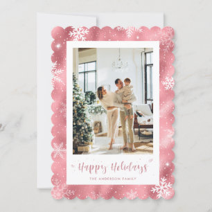 Cartes de fin de année de photos de neige rose mag