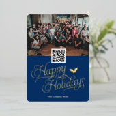 Cartes de fin de année d'entreprise à code QR simp (Debout devant)