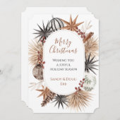 Cartes de fin de année du feuillage séché de Noël (Devant / Derrière)