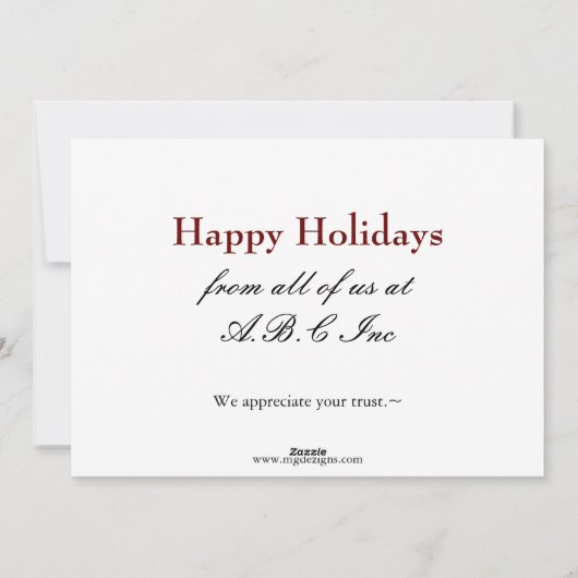 cartes de fin de année immobiliers verts (Dos)