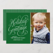 Cartes de fin de année personnalisés en vert foncé (Devant / Derrière)
