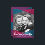 Cartes de fin de année photo Hanoukka de Noël inte<br><div class="desc">Cartes de fin de année photo modernes et colorés pour les familles interconfessionnelles qui fêtent Noël et Hanoukka. Doté d'un design sophistiqué de blocs colorés en angle,  superposé sur la photo.</div>