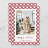 Cartes de fin de année photo personnalisés en roug (Devant / Derrière)