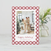 Cartes de fin de année photo personnalisés en roug (Debout devant)