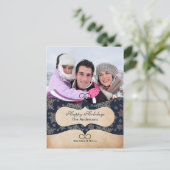 Cartes de fin de année photo Rustic blue snowflake (Debout devant)