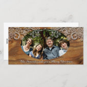Cartes de fin de année photo Rustic Wood Look (Devant / Derrière)