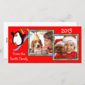 Cartes de fin de année photo Whimsical Penguin 2 (Devant / Derrière)