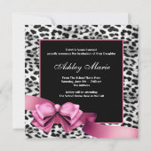 Cartes de fin d'études avec photo Léopard Rose (Dos)