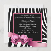 Cartes de fin d'études avec photo Zèbre Rose (Dos)