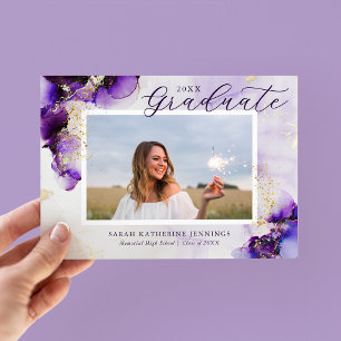 Cartes de fin d'études photo Amethyst and Gold Gla