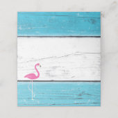 Cartes de Flamant rose pliées bleu et blanc (Extérieur déplié)