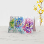 Cartes de fleurs aquarelles rouges, jaunes et bleu (Fleur jaune)