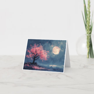 Cartes de fleurs de cerisier au crépuscule