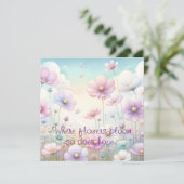 Cartes de fleurs de Cosmos & citation (Debout devant)