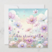 Cartes de fleurs de Cosmos & citation (Devant)