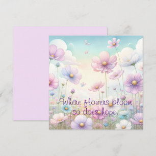 Cartes de fleurs de Cosmos & citation
