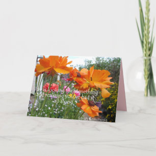 Cartes de fleurs de printemps orange Joie fleurs d