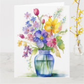 Cartes de fleurs printanières colorées (Fleur jaune)