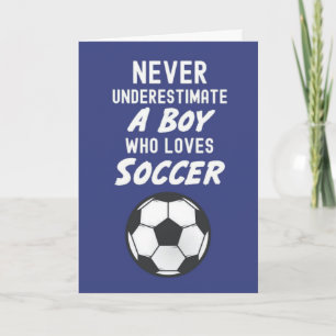 Cartes de Football Bleu Marine Pour Enfants Garçon