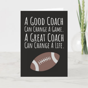 Cartes de football d'automne Merci Coach De L'équi