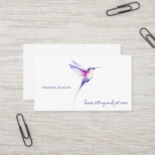 Cartes de garde de maison et d'animaux Colibri