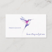 Cartes de garde de maison et d'animaux Colibri (Devant)