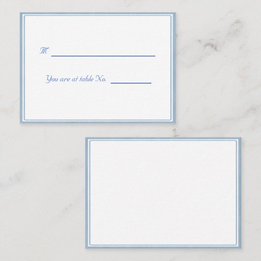 Cartes de garde encadrées bleu blanc (Devant / Derrière)