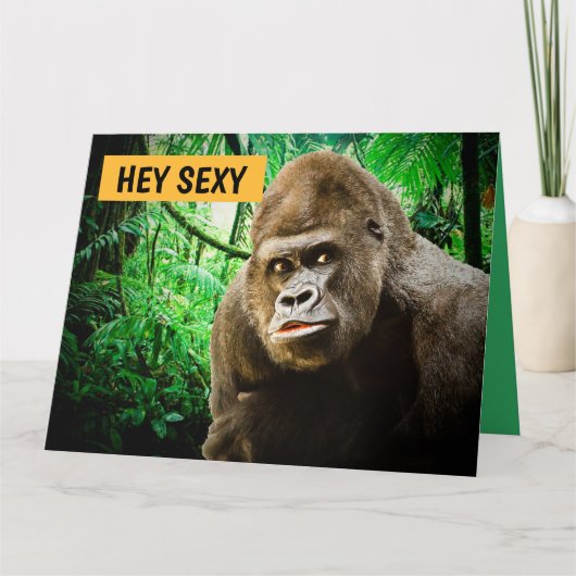 CARTES DE GRÂCE ROMANTIQUES GORILLA APE (Devant)