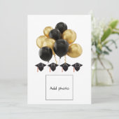 Cartes de graduation Carte Black Gold Ballons (Debout devant)