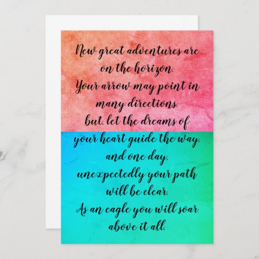 Cartes de graduation de devis inspirantes (Devant / Derrière)