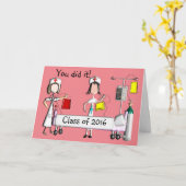 Cartes de Graduation Nurse Classe de 2016 Rose (Fleur jaune)