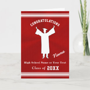 Cartes de Graduation Personnalisées pour Lui, Roug