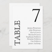 Cartes de graphique de sièges simples classiques (Devant / Derrière)