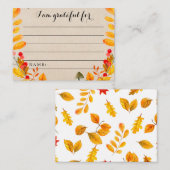 Cartes de Gratitude - Activité de Thanksgiving (Devant / Derrière)