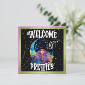 Cartes de Halloween de beauté de sorcière rétro (Debout devant)