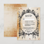 Cartes de Halloween Rustiques Cadre Gothique RSVP (Devant / Derrière)