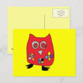 Cartes de hibou à plumes (Devant / Derrière)