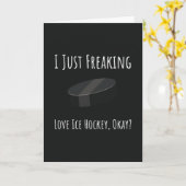 Cartes de hockey sur glace drôles Amoureux de joue (Fleur jaune)