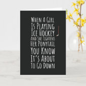 Cartes de hockey sur glace drôles Patinage Équipe  (Fleur jaune)