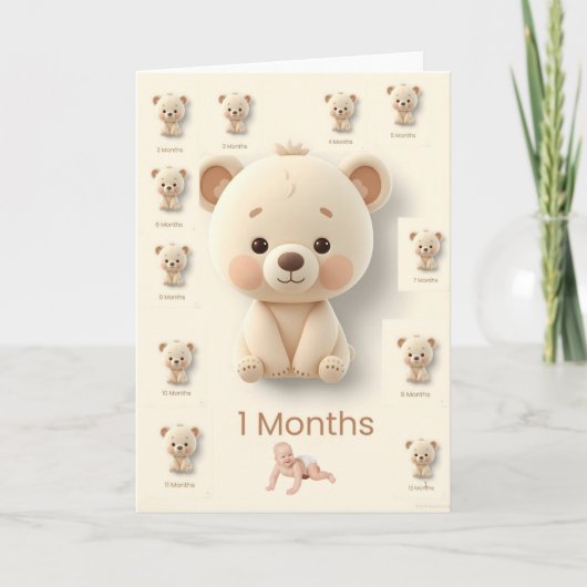 Cartes de jalons mensuels de bébé (Devant)